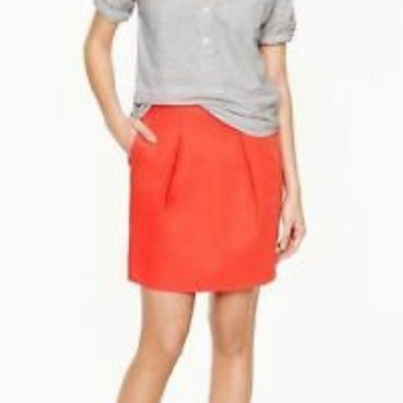 NWOT J.Crew orange mini skirt size 0 (98) - Picture 2 of 8